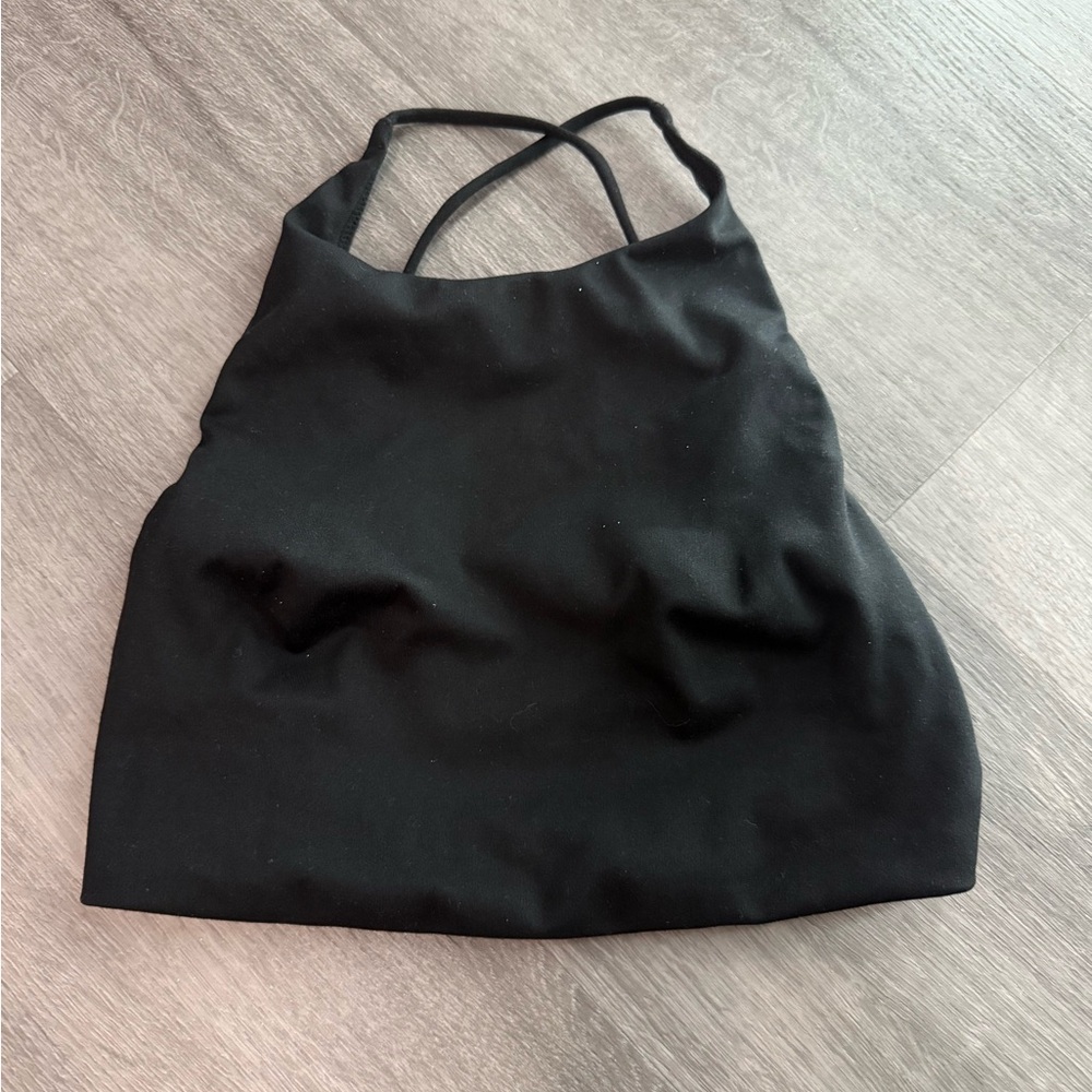 Victoria's Secret Black Backless Crop Tank Top